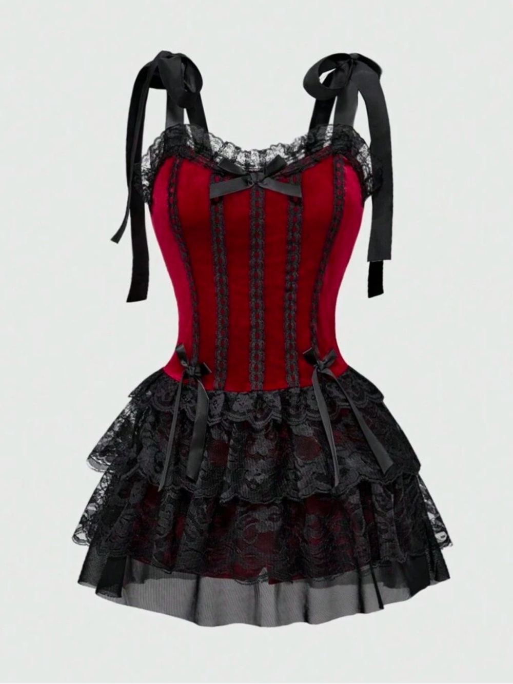 SHEIN Romwe Gothic Vintage Palace Style Contrast Color Lace Trim size S